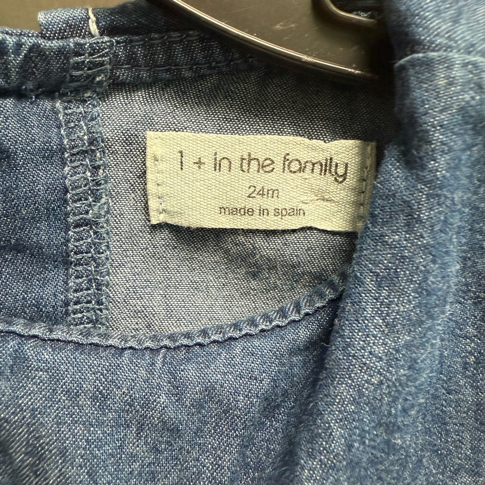 1+ in THE FAMILY Baby Dulia Denim Dress - Size 24 months - Picture 3 of 10